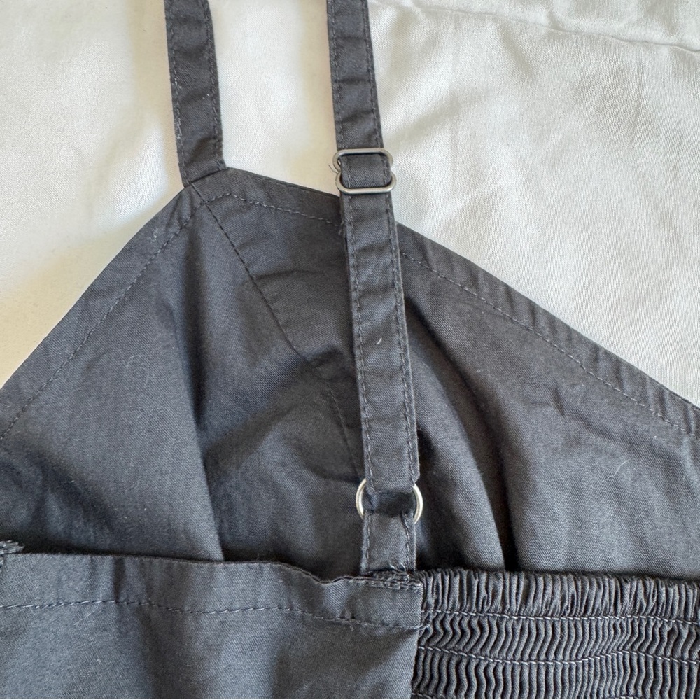 Old Navy Women's Smocked Babydoll Cami Swing Top Size M Gray Charcoal Cotton - Picture 8 of 13